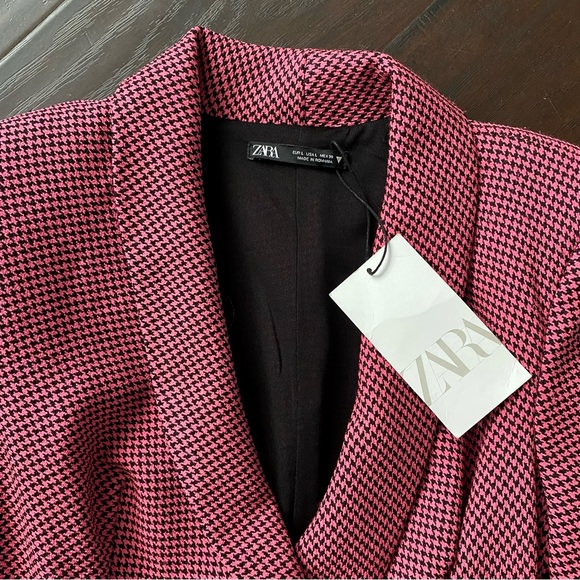 Zara Barbie Hot Pink Houndstooth Blazer Dress NWT! - Picture 2 of 14